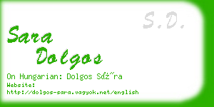 sara dolgos business card